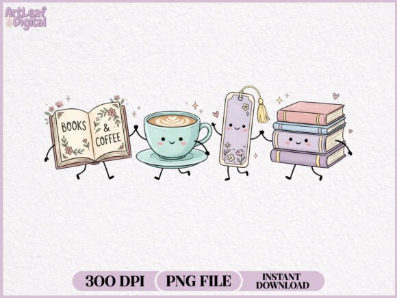 Download Book and Coffee Lovers Friends PNG - Love Collection
