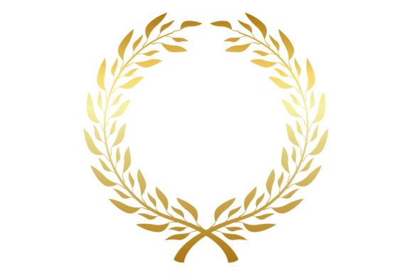 Download Decorative Round Wreath Badge. Golden Fo - Premium Resources