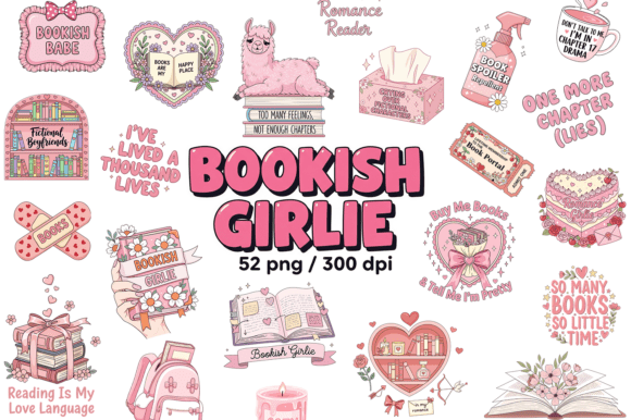 Download Bookish Girlie PNG Bundle, Book Lovers - Love Collection