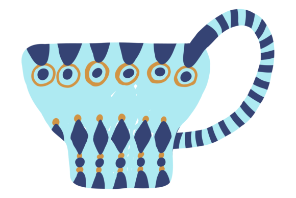 Download Ceramic Cup with Decorative Round Patter - Premium Resources